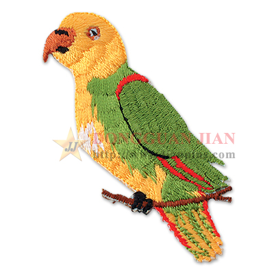 embroidered parrot patches